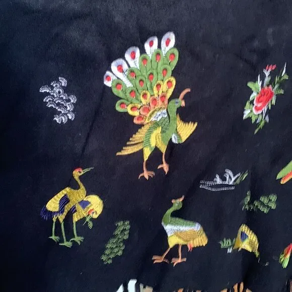 Keyingyi Beauty & Dignity cashmere blend peacock embroidery fringe tunic sweater - Picture 4 of 11